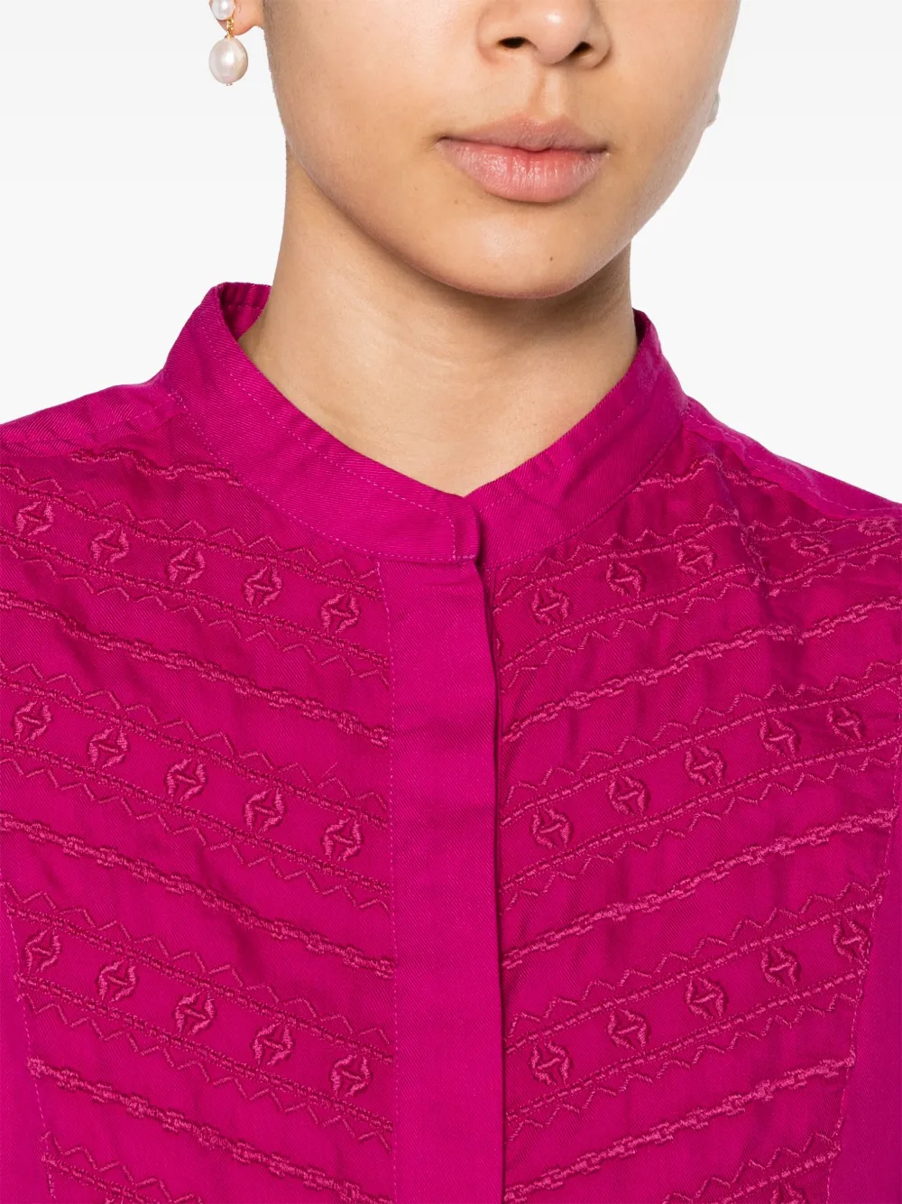 Isabel Marant Étoile Britten Embroidered-detail Shirt In Pink