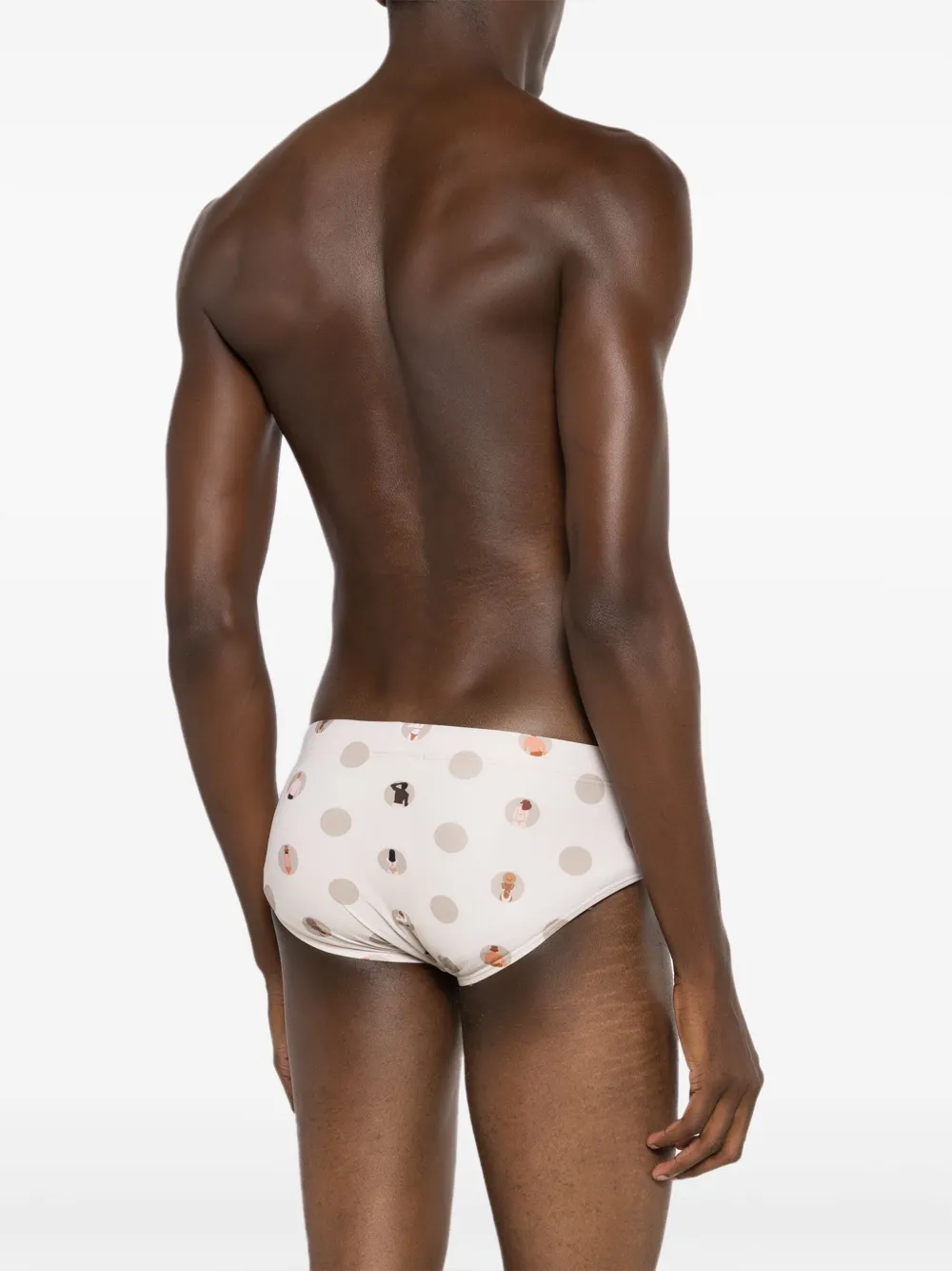 Amir Slama Zwembroek met grafische print Beige