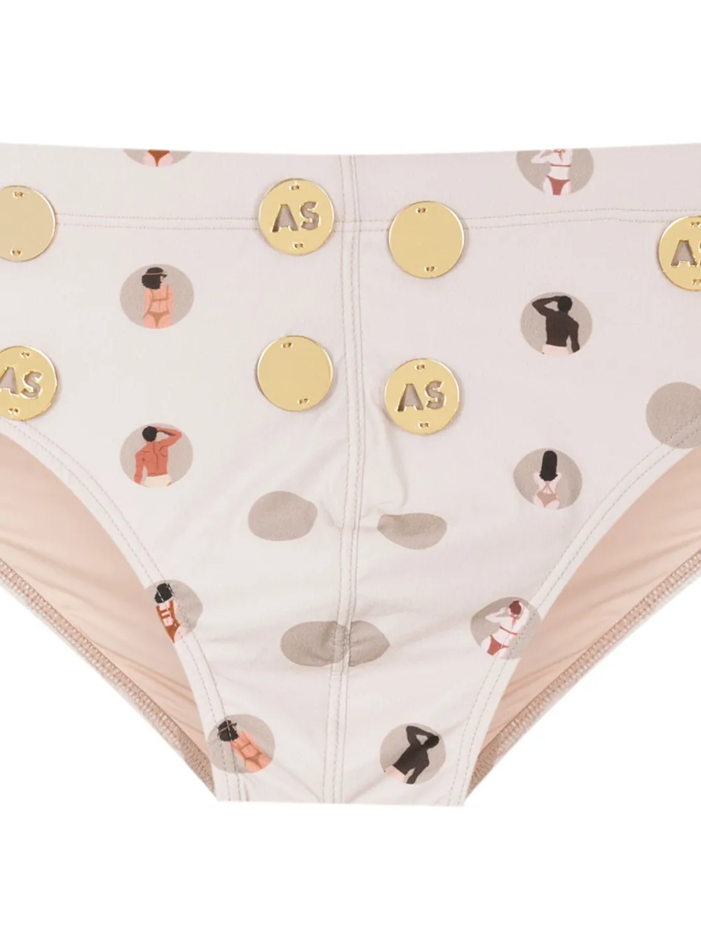 Amir Slama Zwembroek met grafische print Beige