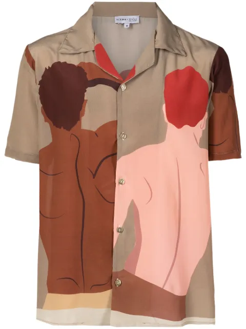 Amir Slama graphic-print silk shirt