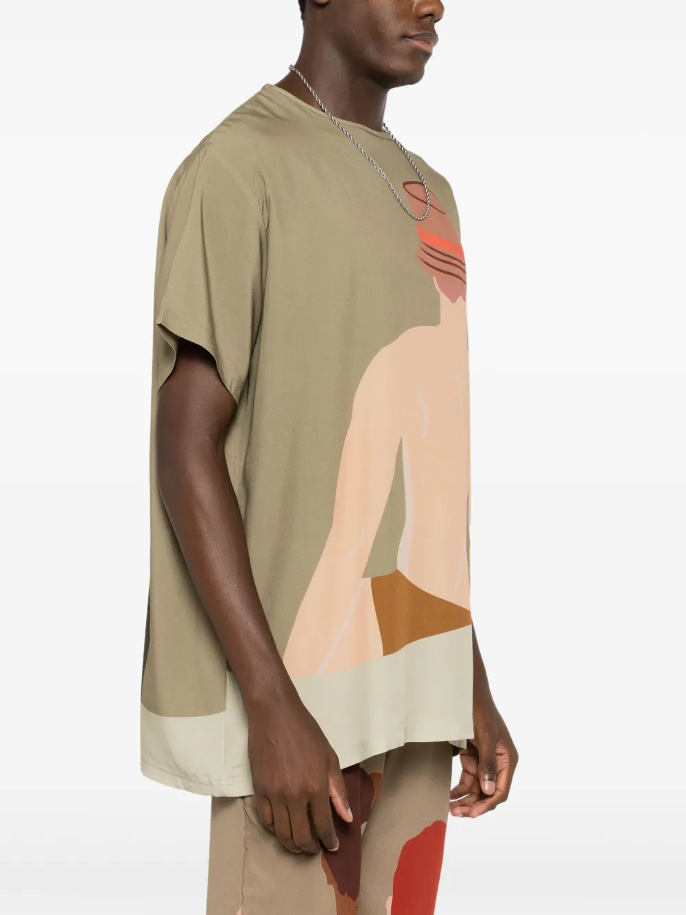 Shop Amir Slama Graphic-print Short-sleeved T-shirt In Green