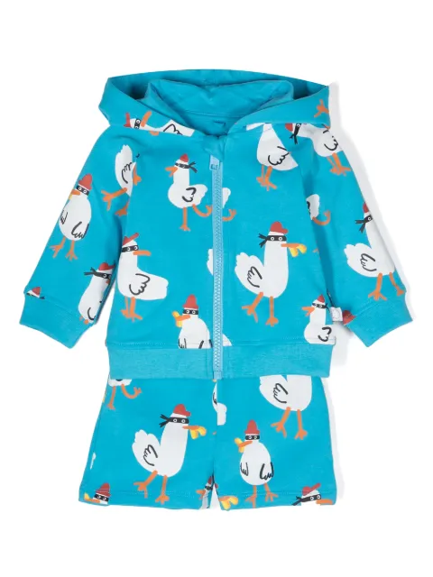 Stella McCartney Kids Seagul Bandit cotton hoodie and shorts set