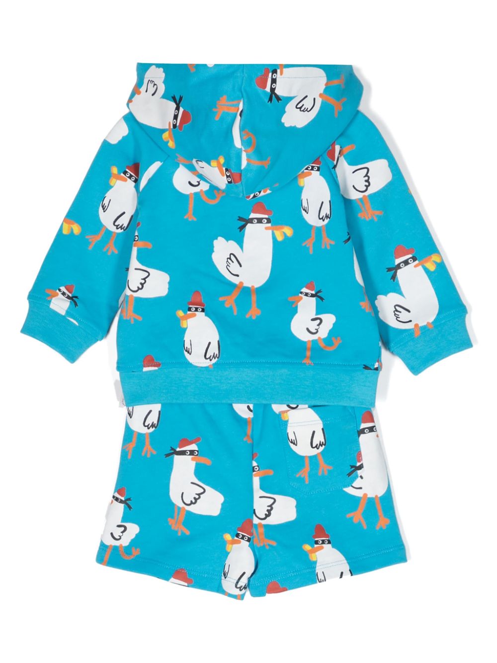 Stella McCartney Kids Seagul Bandit cotton hoodie and shorts set - Blue