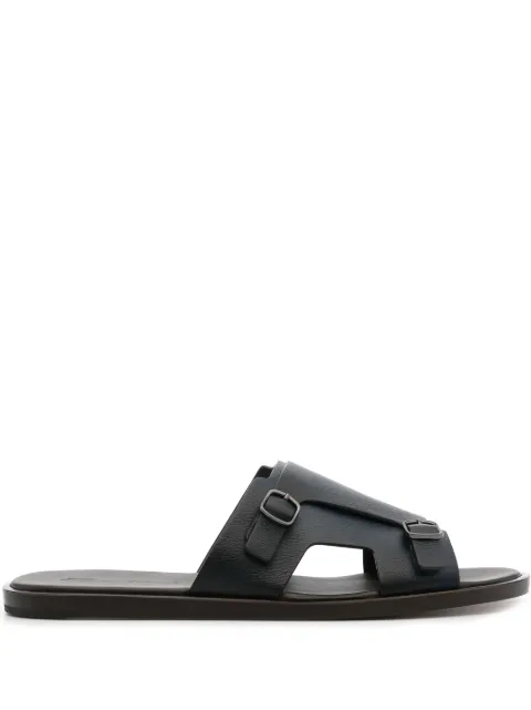 Santoni double-buckle leather sandals