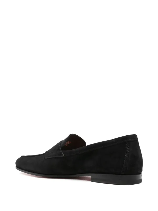 Santoni Carlo スエード ローファー | ブラック | FARFETCH JP