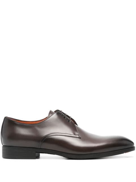 Santoni round-toe leather Oxford shoes