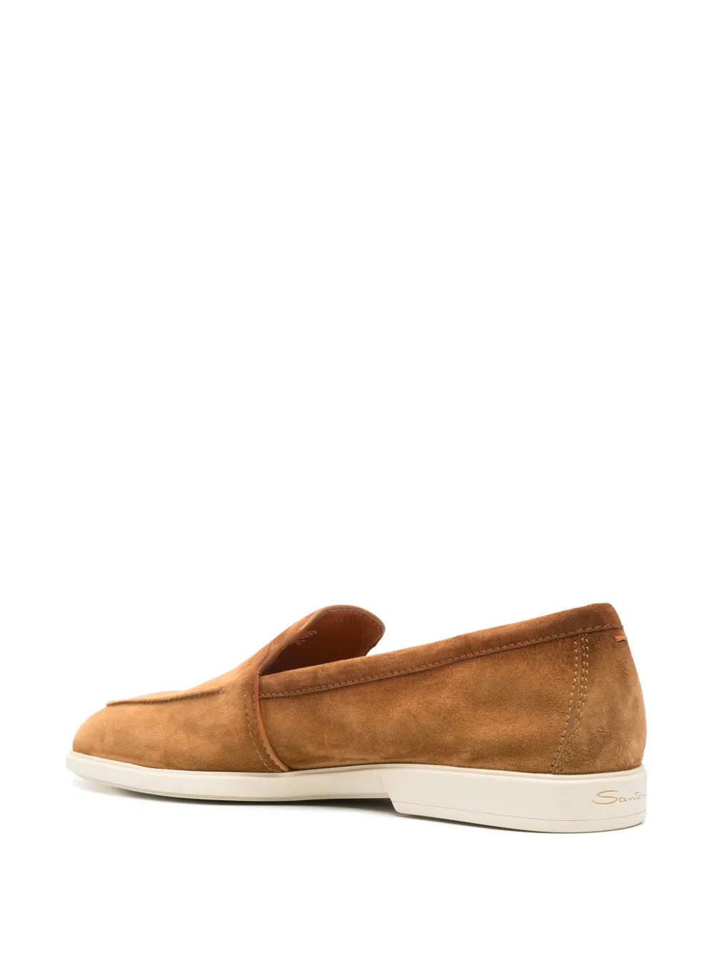 Santoni Men's Brown Tumbled Nubuck Loafer In 褐色