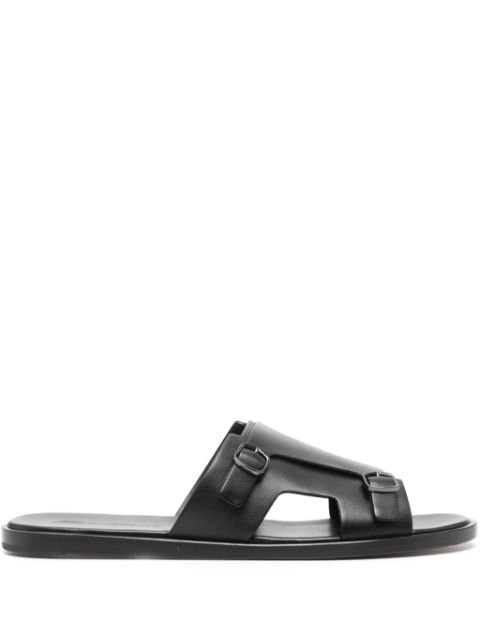 Santoni double-buckle leather sandals