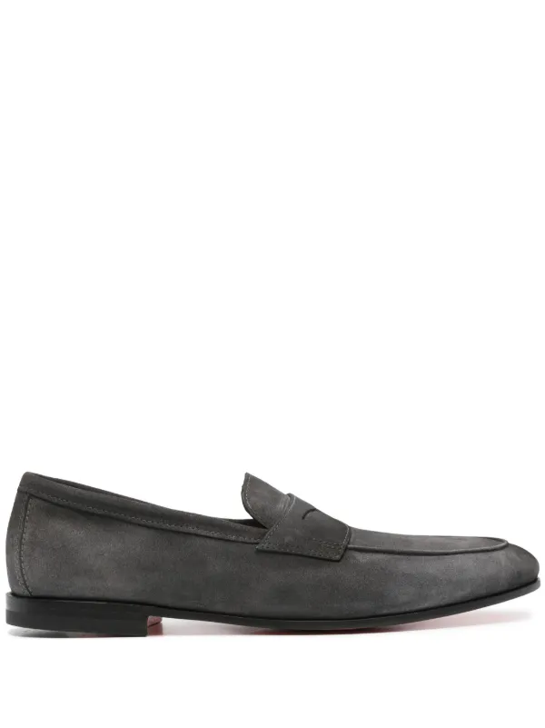 Santoni Carlo スエード ローファー | グレー | FARFETCH JP
