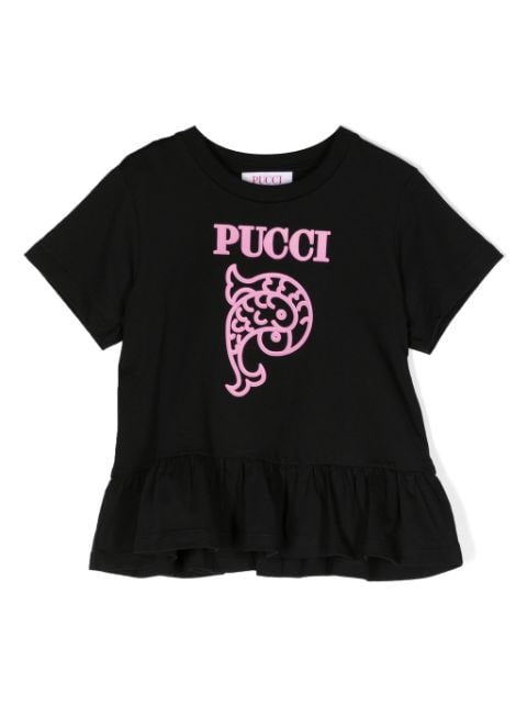 PUCCI Junior logo-appliqué cotton T-shirt 