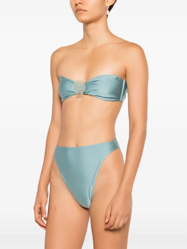Adriana Degreas shell-appliqué Bikini | Blue | FARFETCH