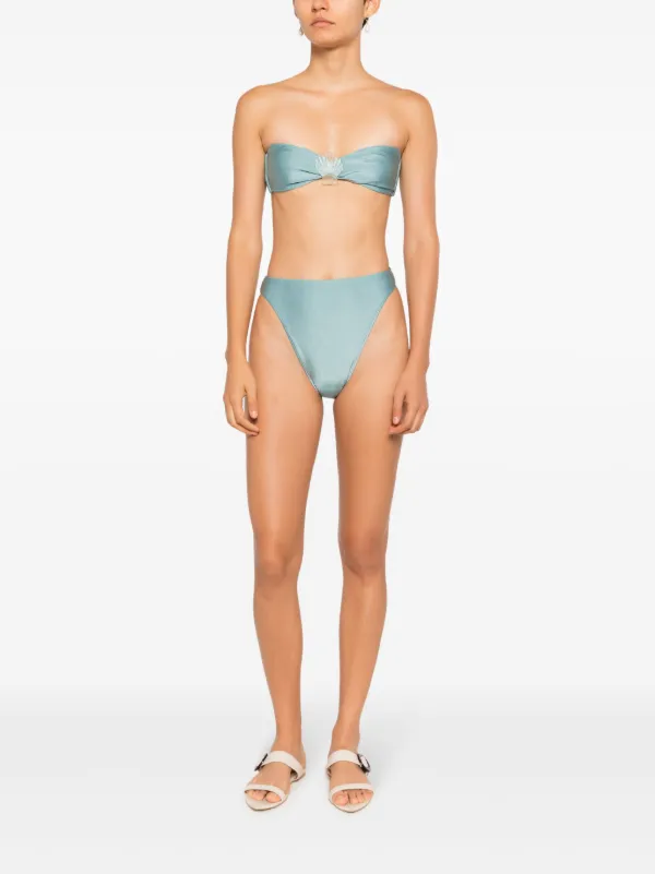 Adriana Degreas shell-appliqué Bikini | Blue | FARFETCH