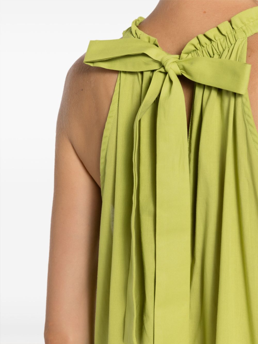 Shop Adriana Degreas Tiered Maxi Cotton Dress In Green