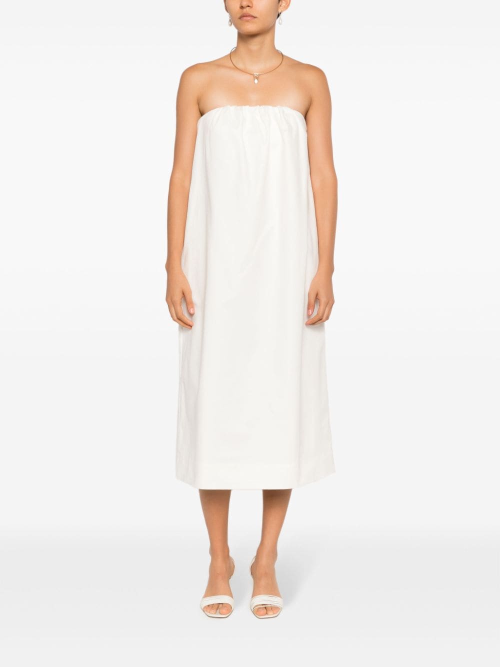 Shop Adriana Degreas Off-shoulder Cotton Midi Dress In White