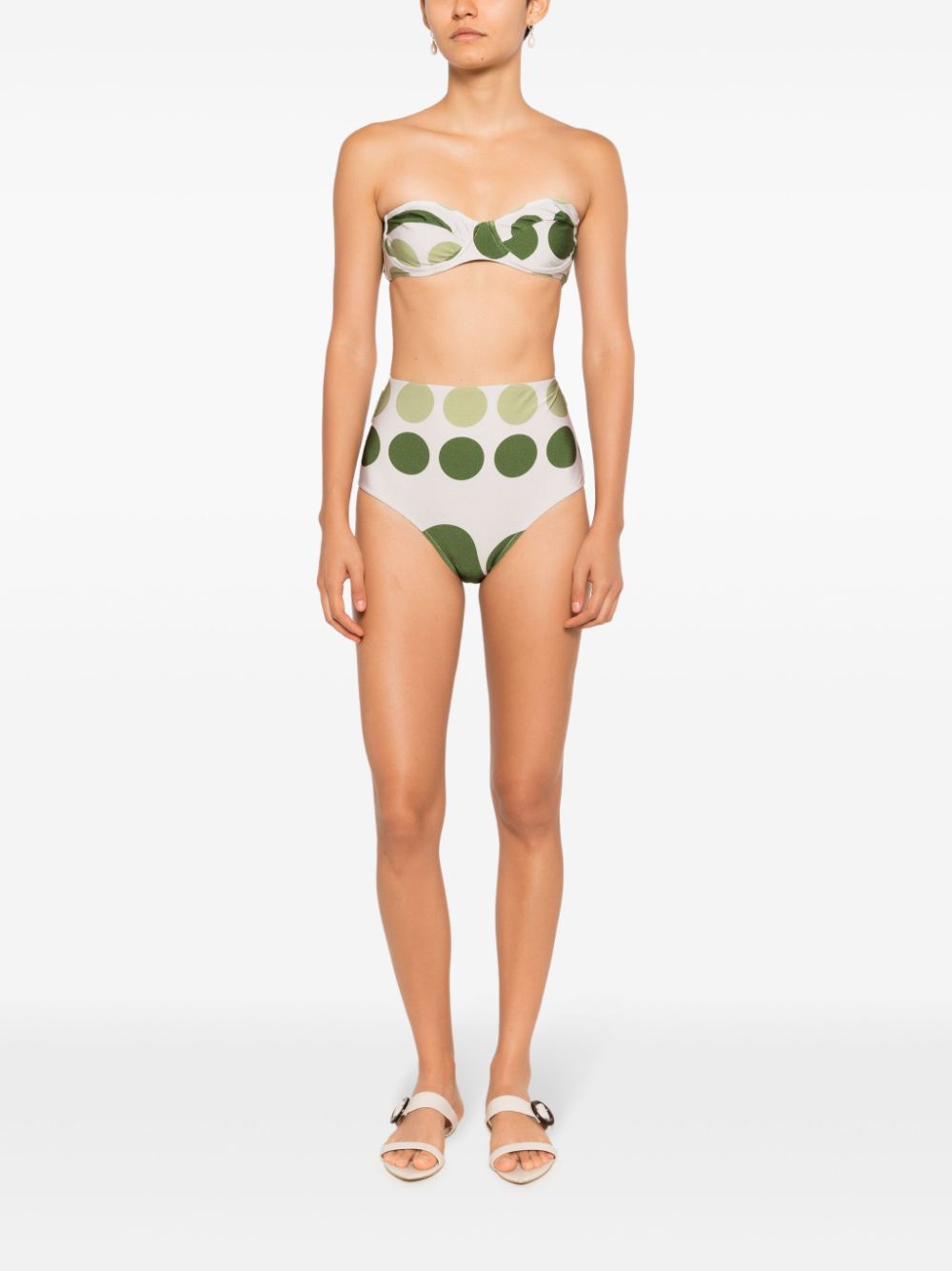 Shop Adriana Degreas Polka Dot-print Bikini In Green