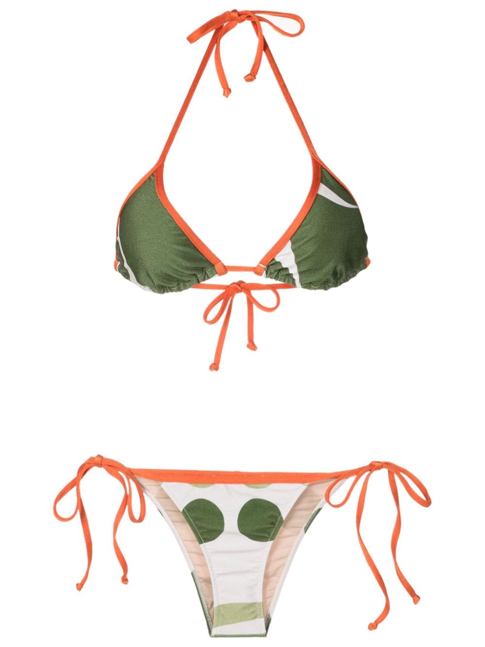 Adriana Degreas Colour-block Triangle Bikini Set In Green