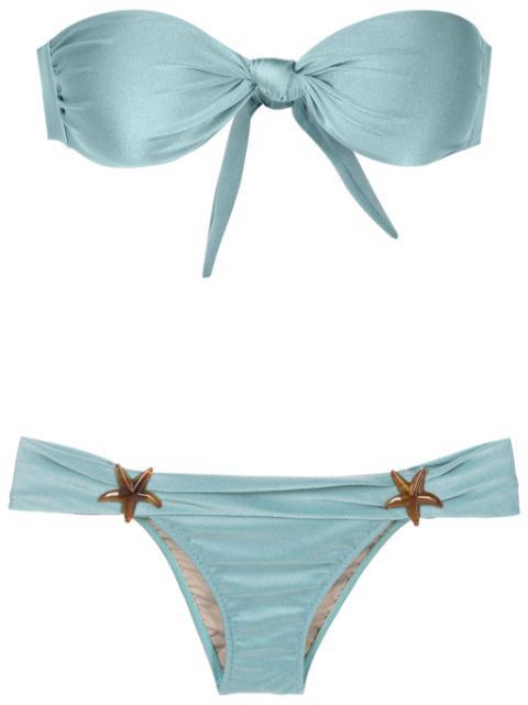 Adriana Degreas star-appliqué strapless bikini set