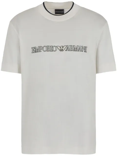 Emporio Armani logo-embroidered cotton T-shirt Men