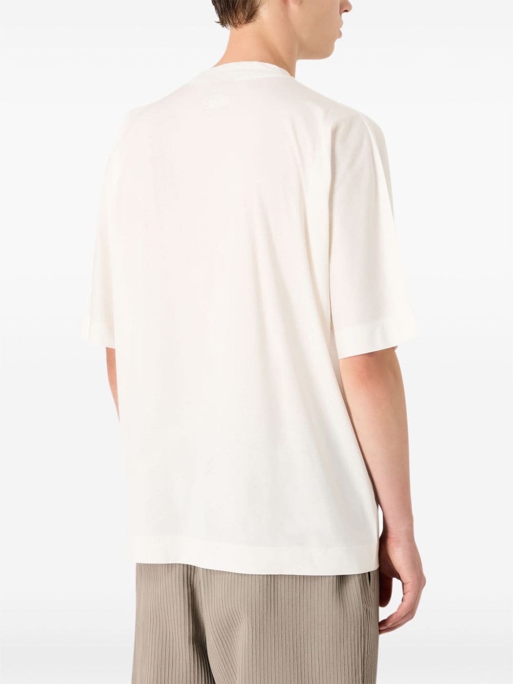 Shop Emporio Armani Crew Neck Relaxed-fit T-shirt In Nude
