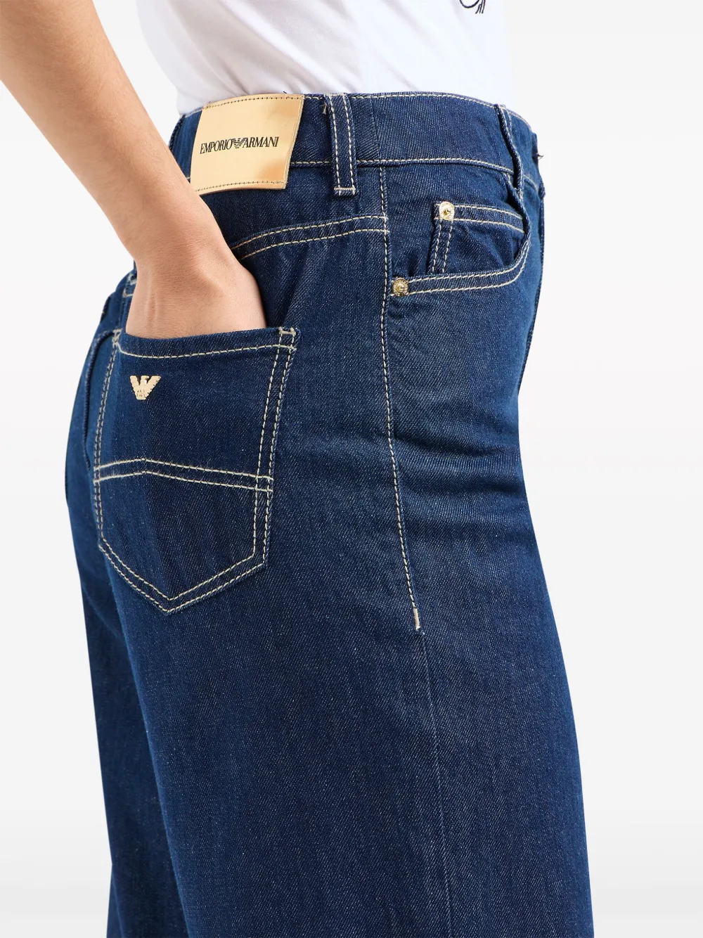 Emporio Armani High waist straight jeans Blauw