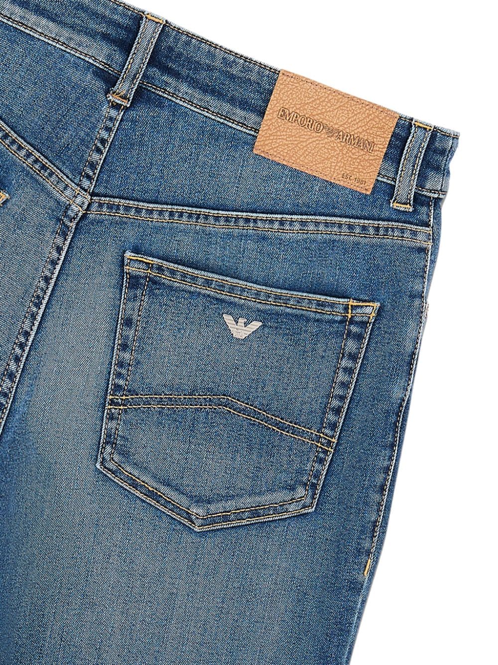 Shop Emporio Armani High-rise Slim-cut Jeans In Blue