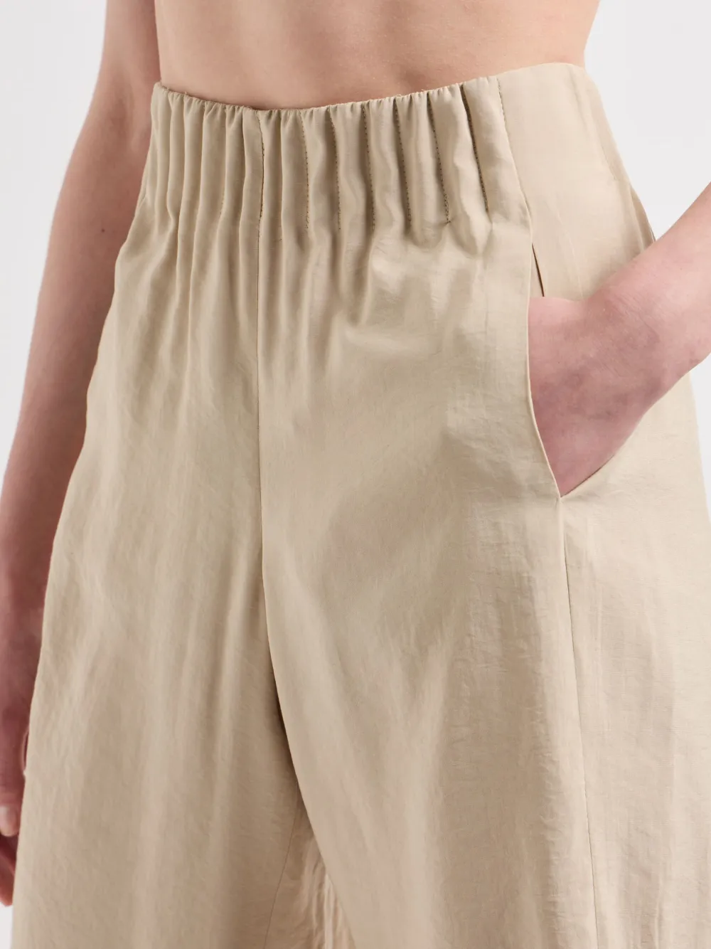 Emporio Armani Broek met elastische taille Beige
