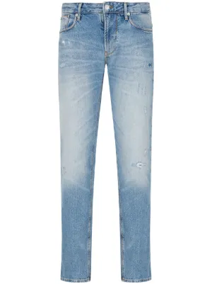 Emporio Armani ダメージ ジーンズ | ブルー | FARFETCH JP