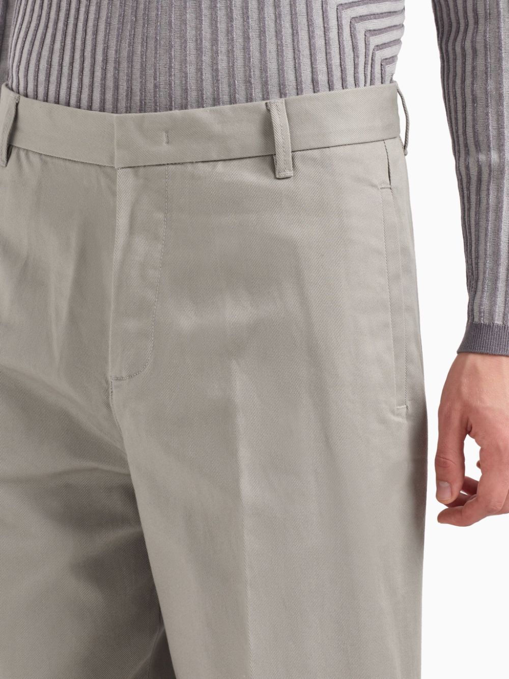 Shop Emporio Armani Tailored Twill Trousers In Grey