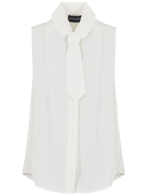 Emporio Armani tie-detail sleeveless blouse Women