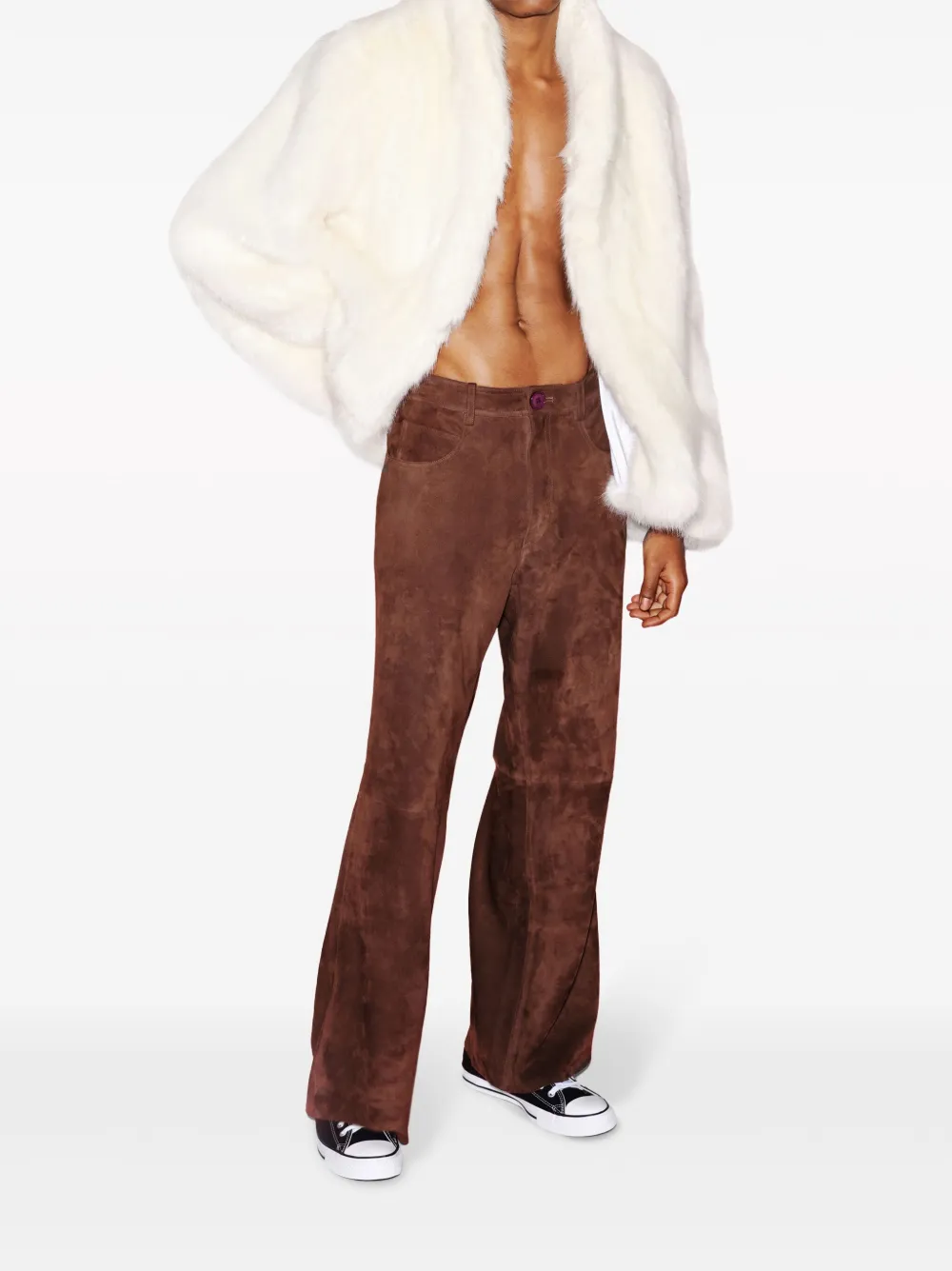 Rosetta Getty جاكيت فرو صناعي x Violet Getty | جاكيتات شيرلنغ | Image 2