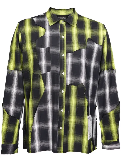Mostly Heard Rarely Seen camisa con motivo de cuadros y aberturas