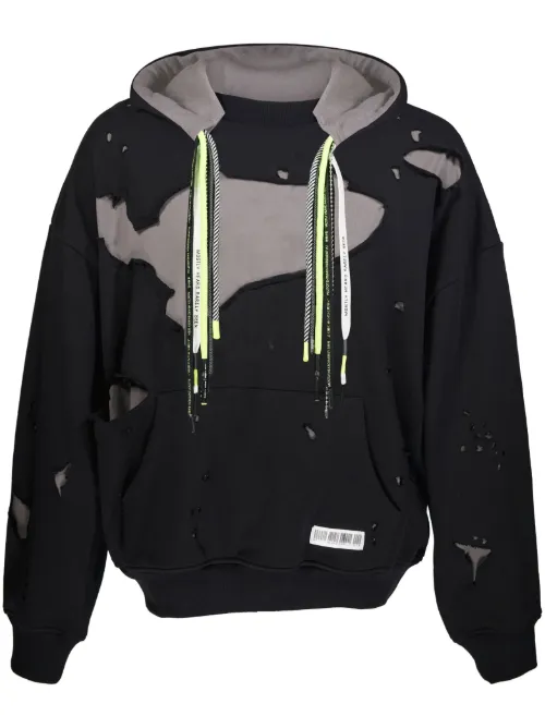 Hoodie superposé à effet usé - Mostly Heard Rarely Seen - Modalova