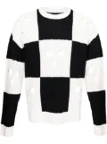 Mostly Heard Rarely Seen checked cut-out wool jumper - Black