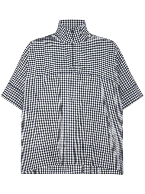 Rosetta Getty gingham quarter-zip shirt