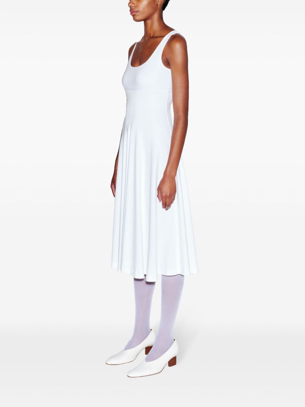 Shop Rosetta Getty Scoop-neck Flared Dress In White