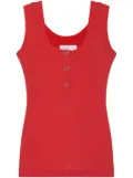 Rosetta Getty organic cotton henley top - Red