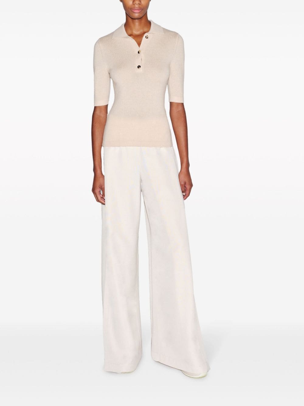 Shop Rosetta Getty High-waist Wide-leg Trousers In White