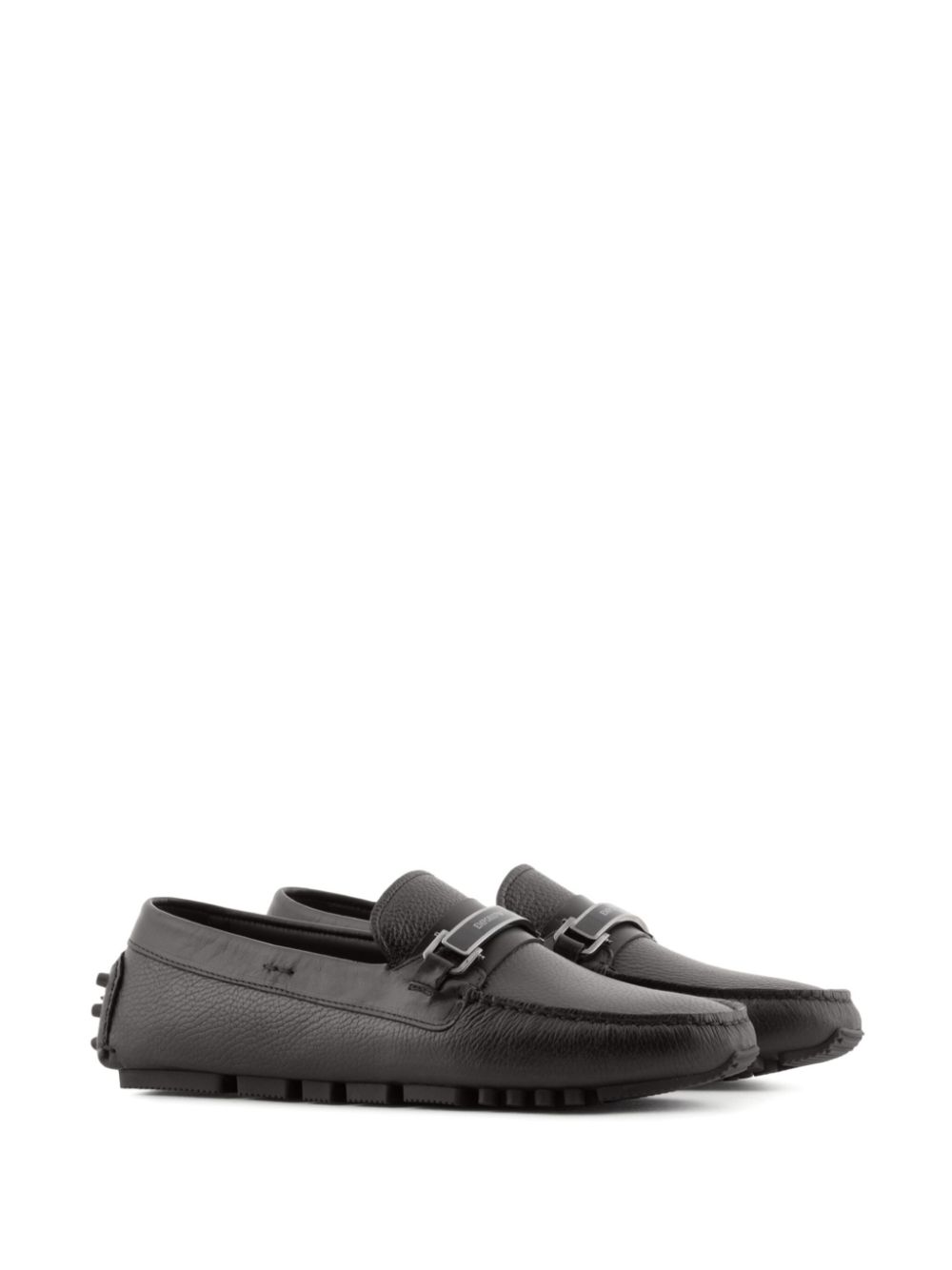 Emporio Armani Loafers met logoplakkaat - Zwart