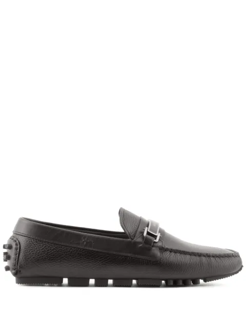 Emporio Armani logo-plaque leather driving shoes
