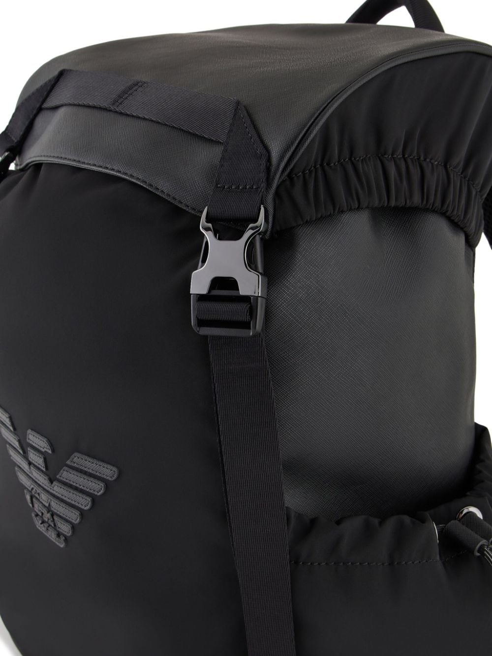 Shop Emporio Armani Logo-appliqué Backpack In Black