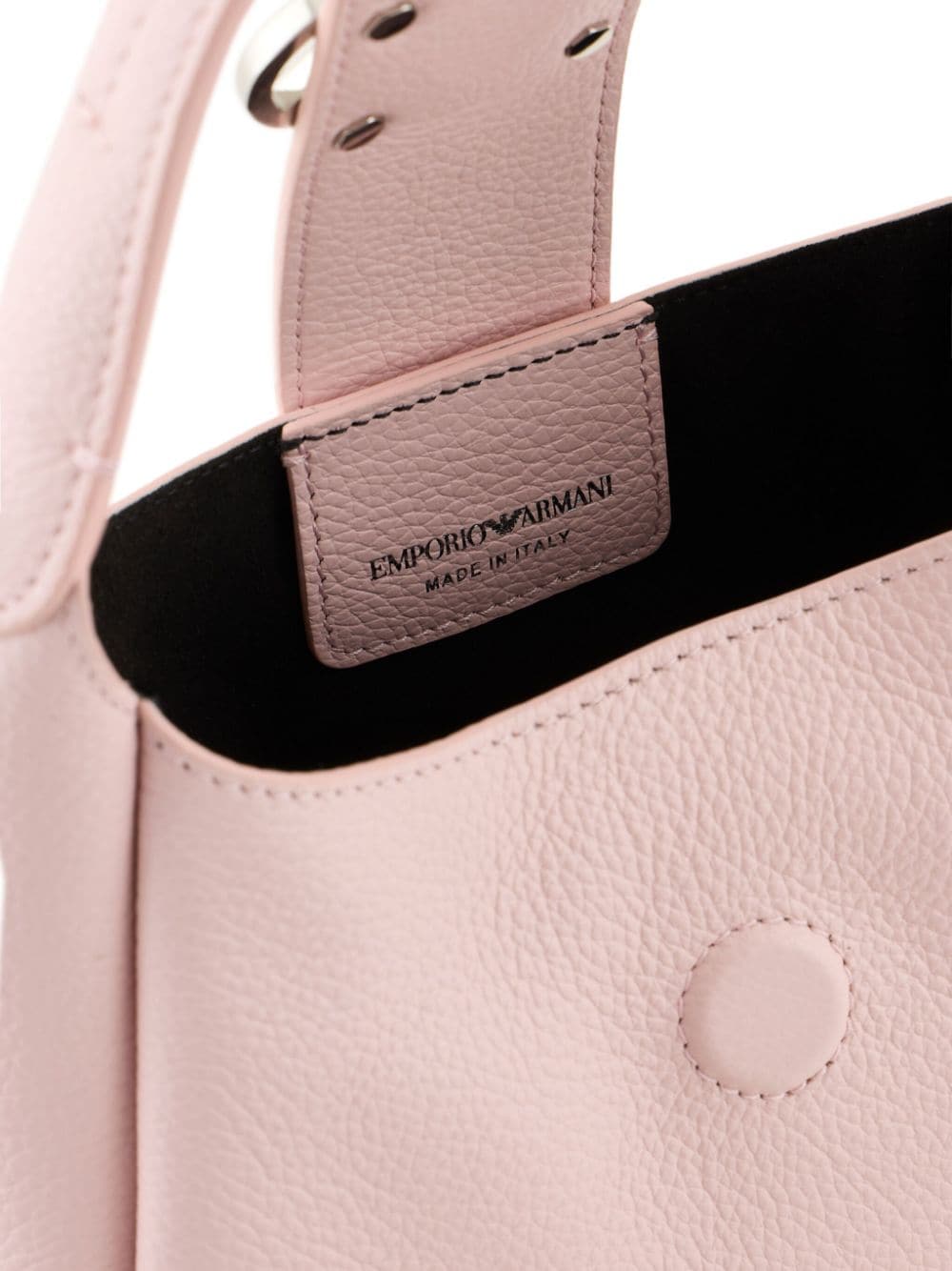 Shop Emporio Armani Eagle-plaque Leather Shoulder Bag In 粉色