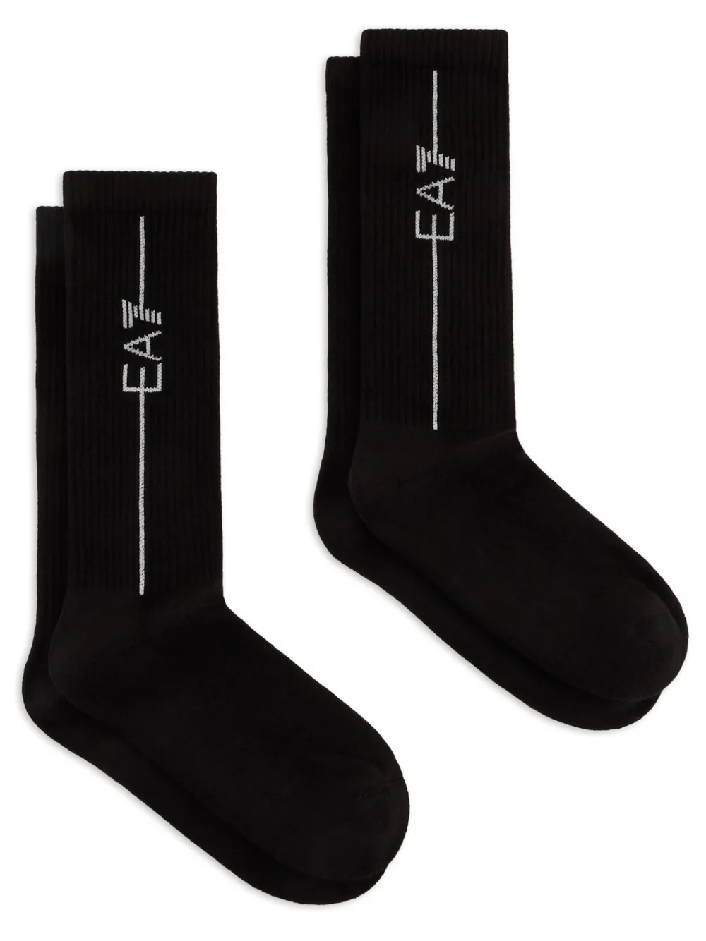Ea7 Emporio Armani Set di due paia di calzini con logo - Nero