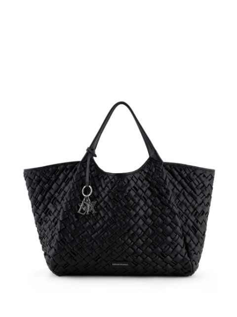 Emporio Armani interwoven faux-leather tote bag Women