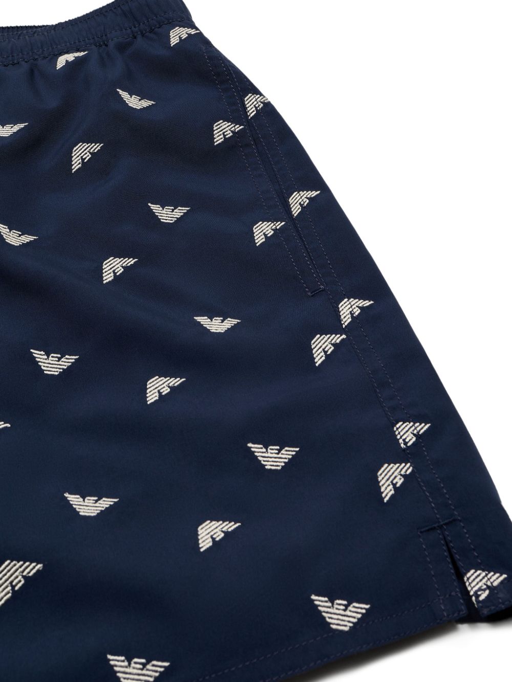 Shop Emporio Armani Logo-embroidered Swim Shorts In Blue