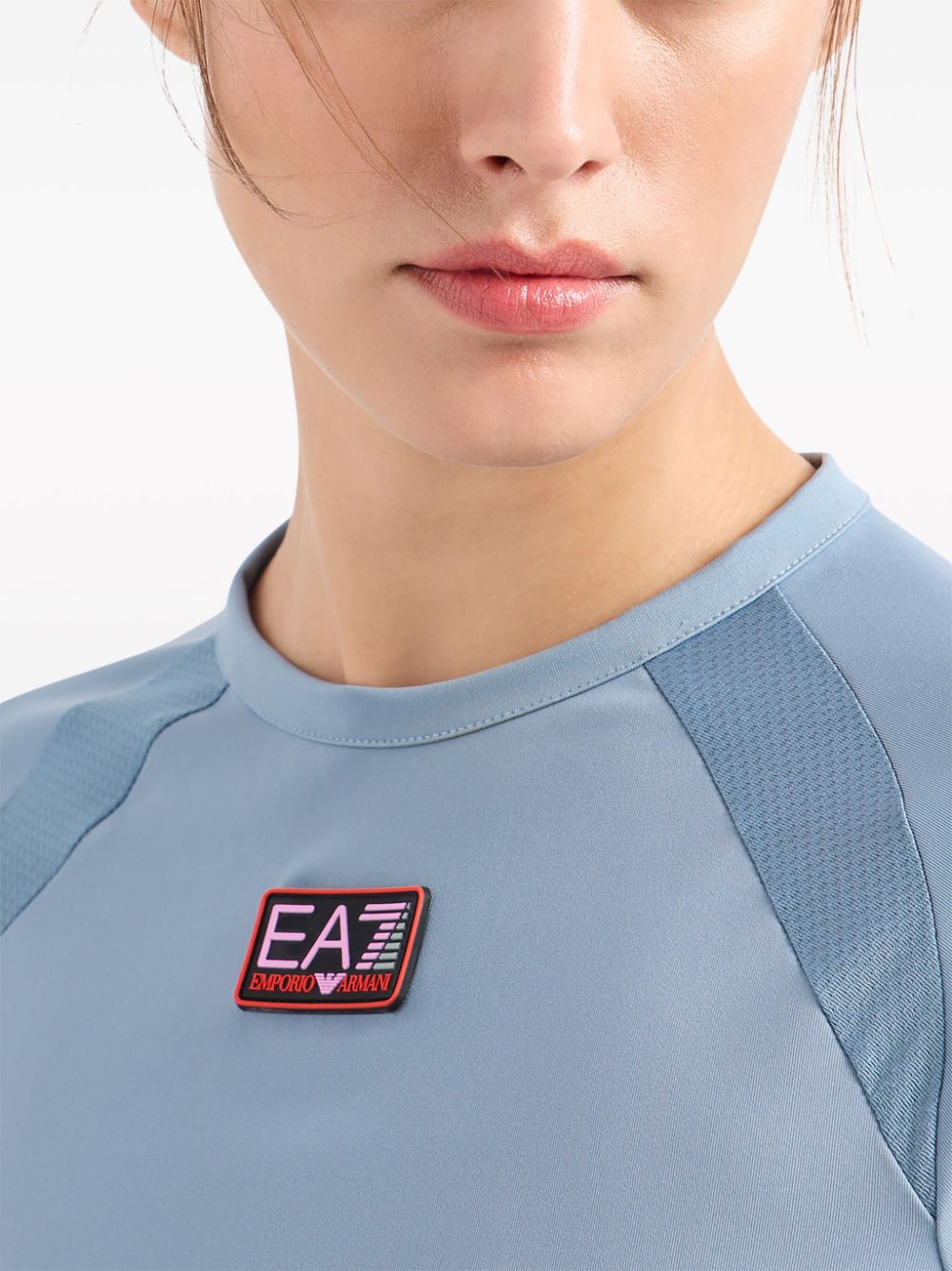 Ea7 Emporio Armani T-shirt met logo-applicatie Blauw