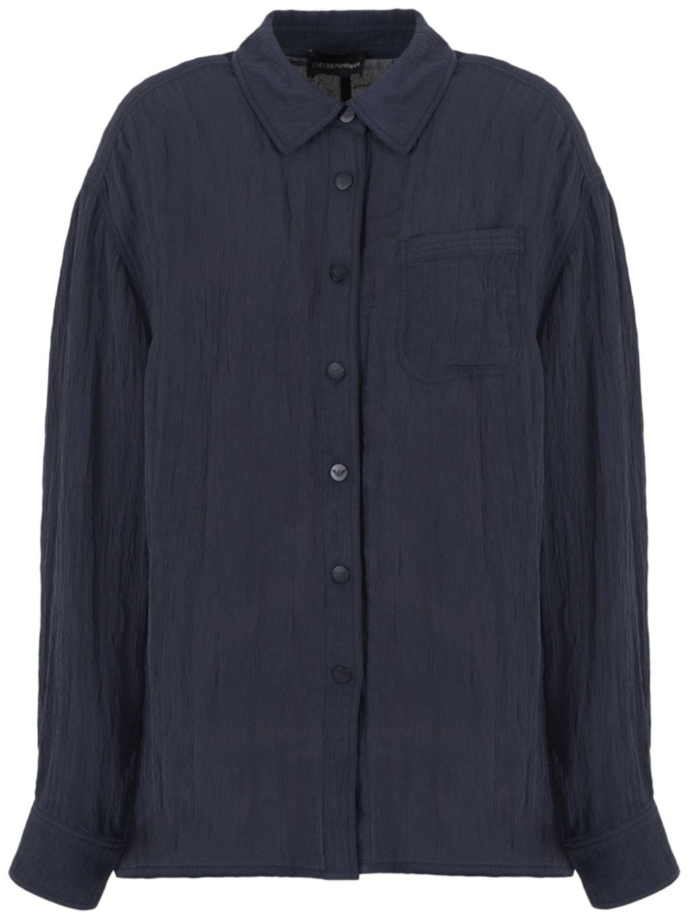 Emporio Armani Button-up Voile Shirt In Blue