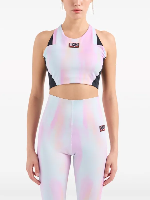 Ea7 Emporio Armani ロゴアップリケ スポーツブラ | ピンク | FARFETCH JP