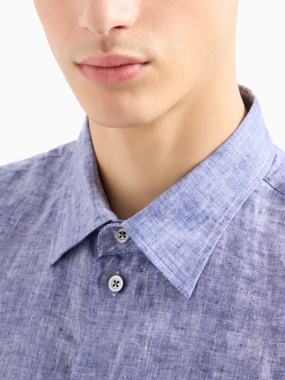 Emporio Armani Overhemd met textuur Blauw
