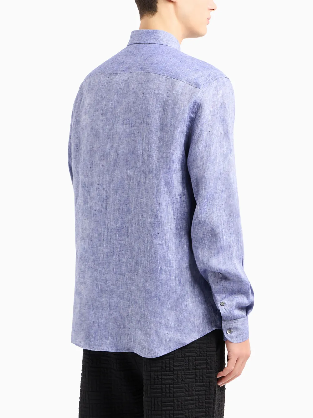 Emporio Armani Overhemd met textuur Blauw