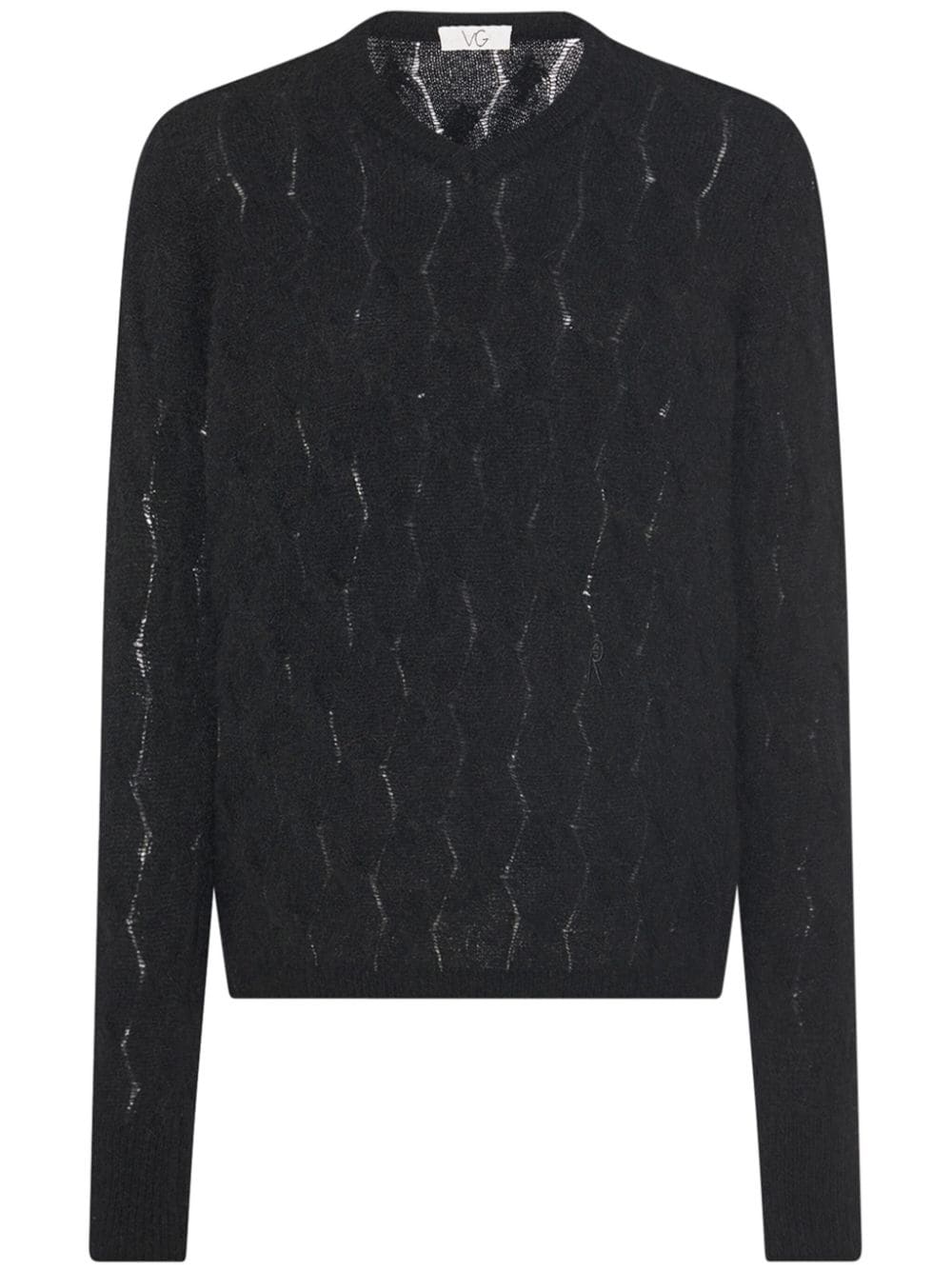 Image 1 of Rosetta Getty x Violet Getty pointelle-knit jumper